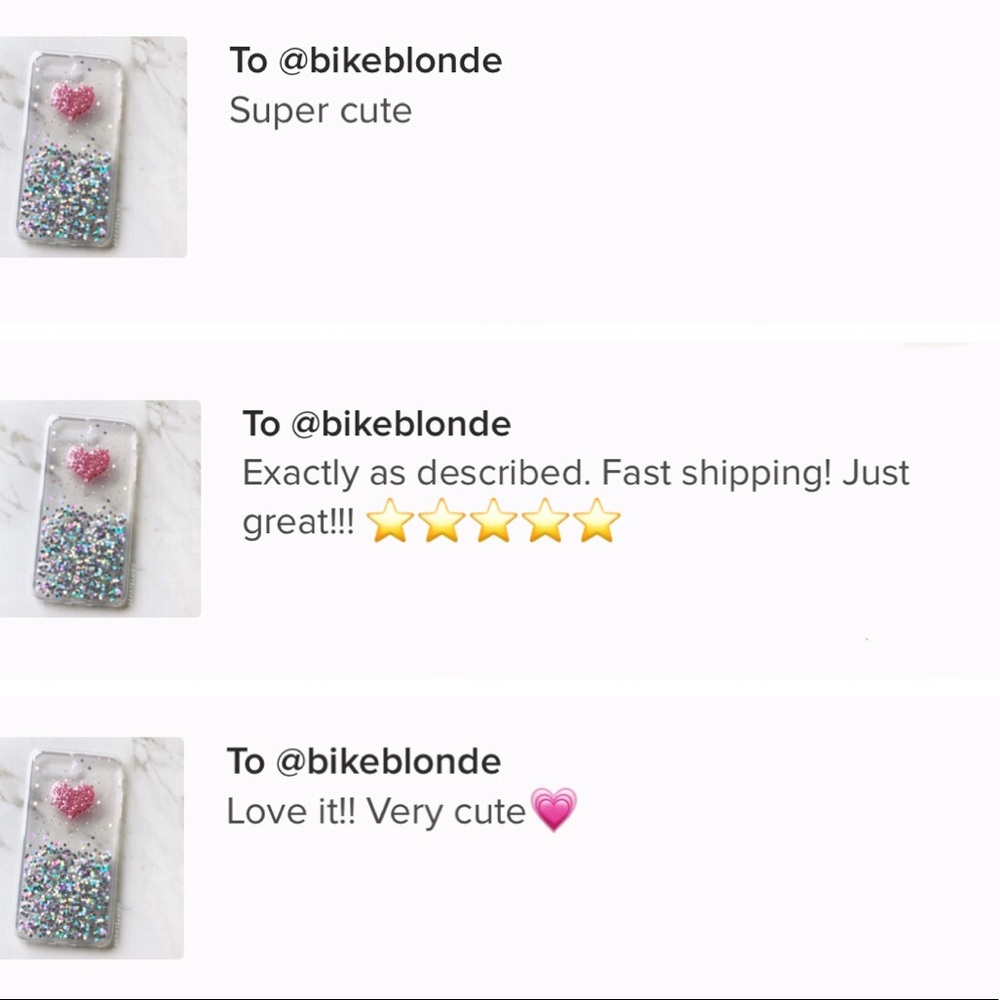 NEW iPhone 7+/8+/7/8 Soft Glitter Pink Heart Case - Picture 5 of 5